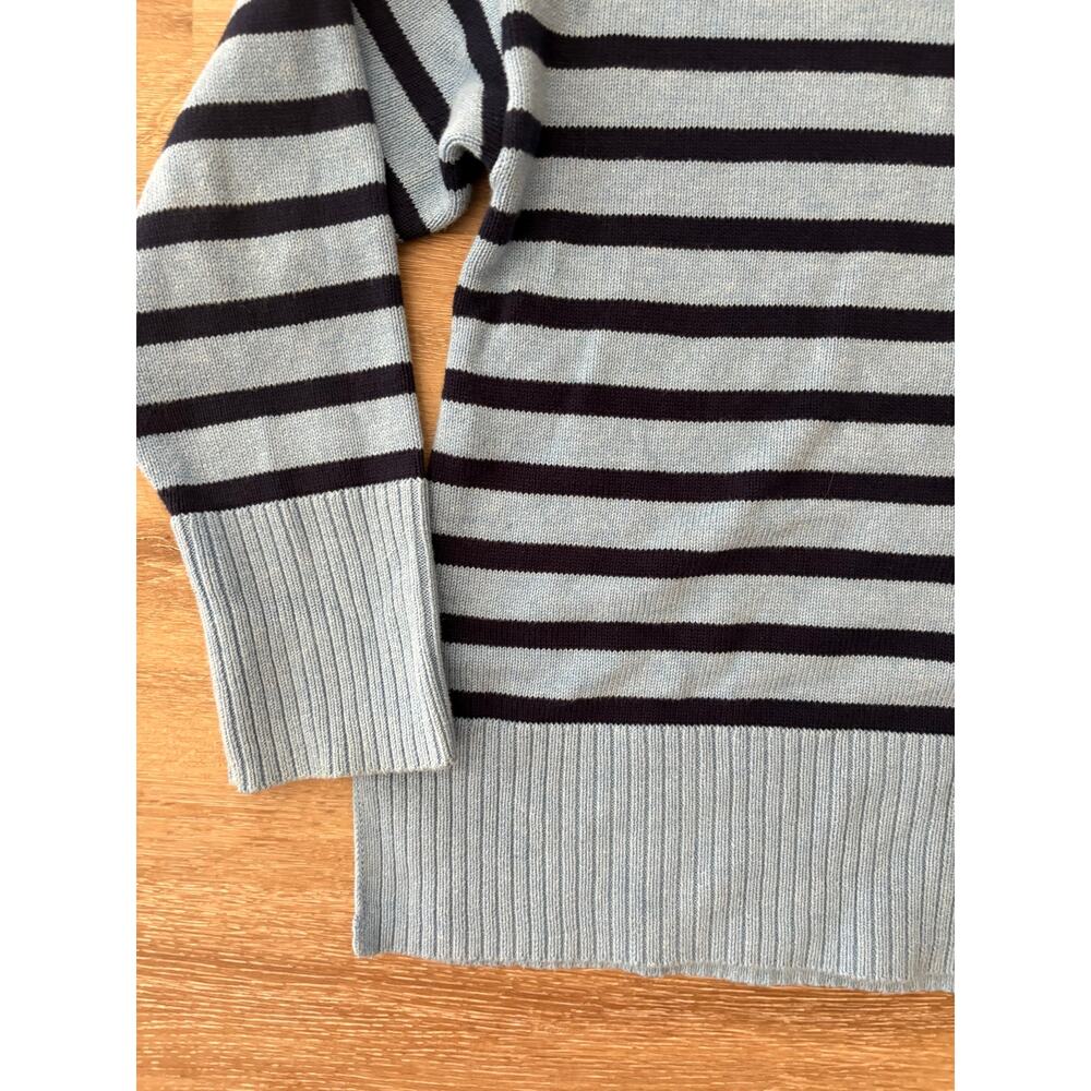 J.Crew crewneck sweater with a classic blue and black striped design - Picture 2 of 5